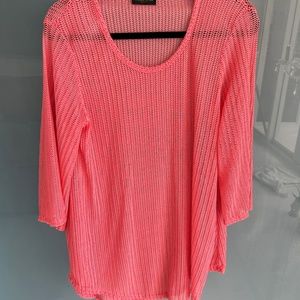 Cover up/Sweater - M or L in deep tangerine color